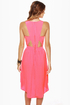 Catch the Wind Neon Pink Cutout Dress
