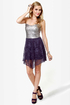 The Works Purple and Silver Sequin Lace Dress