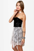 The Works Black and Beige Sequin Lace Dress