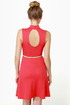 Triple Scoop Sleeveless Red Dress