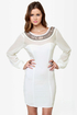 Place Your Bets Beaded Ivory Dress