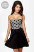 Dot to Have It Strapless Black Dress