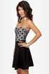Dot to Have It Strapless Black Dress