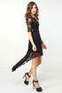 Wish You Were Sheer Black High-Low Lace Dress