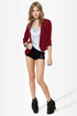 Opening Lines Backless Burgundy Blazer