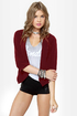 Opening Lines Backless Burgundy Blazer