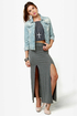 Makin\' Moves Heather Grey Maxi Skirt