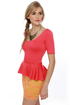 Aim to Please Short Sleeve Coral Top