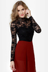 Fan the Fire Black Lace Top