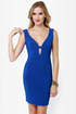Number One Stunner Cutout Royal Blue Dress