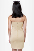 First Place Laced Strapless Beige Dress