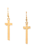 Livin' On a Prayer Gold Cross Earrings