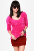 What a Softie Fuzzy Hot Pink Sweater