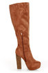 Ardiente Sole Freedom Tan Platform Knee High Boots