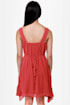 Pleat Smarts Brick Red Dress