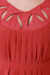 Pleat Smarts Brick Red Dress