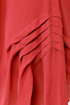 Pleat Smarts Brick Red Dress