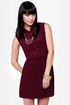 Chain Station Burgundy Dress