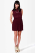Chain Station Burgundy Dress
