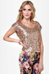 Flashbulb Gold Sequin Top