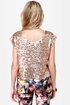 Flashbulb Gold Sequin Top