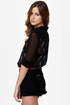 Parrot Aces Sheer Print Top