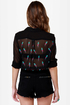Parrot Aces Sheer Print Top
