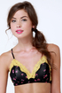Foreign Accent Black Floral Print Bra Top