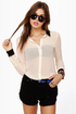 Olive & Oak Sonny and Sheer Black and Cream Top