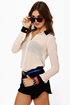 Olive & Oak Sonny and Sheer Black and Cream Top