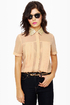 Claim to Fame Dusty Peach Sequin Top