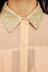 Claim to Fame Dusty Peach Sequin Top