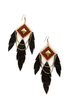 Claire Fong Trifecta Brown and Black Leather Earrings