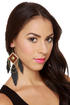 Claire Fong Trifecta Brown and Black Leather Earrings