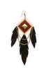 Claire Fong Trifecta Brown and Black Leather Earrings