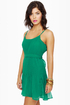 Crimped Cocktail Teal Dress