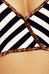 Half Time Navy Blue Striped Bra Top