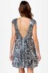 News Flash Silver Sequin Dress