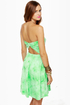 Tied and True Strapless Tie-Dye Green Dress