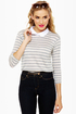 A Fine Line Grey Striped Top