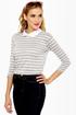 A Fine Line Grey Striped Top
