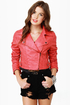 Thriller Coral Red Vegan Leather Jacket