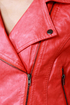 Thriller Coral Red Vegan Leather Jacket