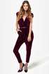 Gyspy Junkies Ziggy Disco Wine Red Velvet Jumpsuit