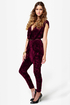 Gyspy Junkies Ziggy Disco Wine Red Velvet Jumpsuit