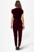 Gyspy Junkies Ziggy Disco Wine Red Velvet Jumpsuit