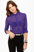 Gentleman Collar Sheer Indigo Blue Top