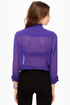 Gentleman Collar Sheer Indigo Blue Top