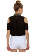 Your True Collars Shine Beaded Black Top