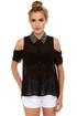 Your True Collars Shine Beaded Black Top